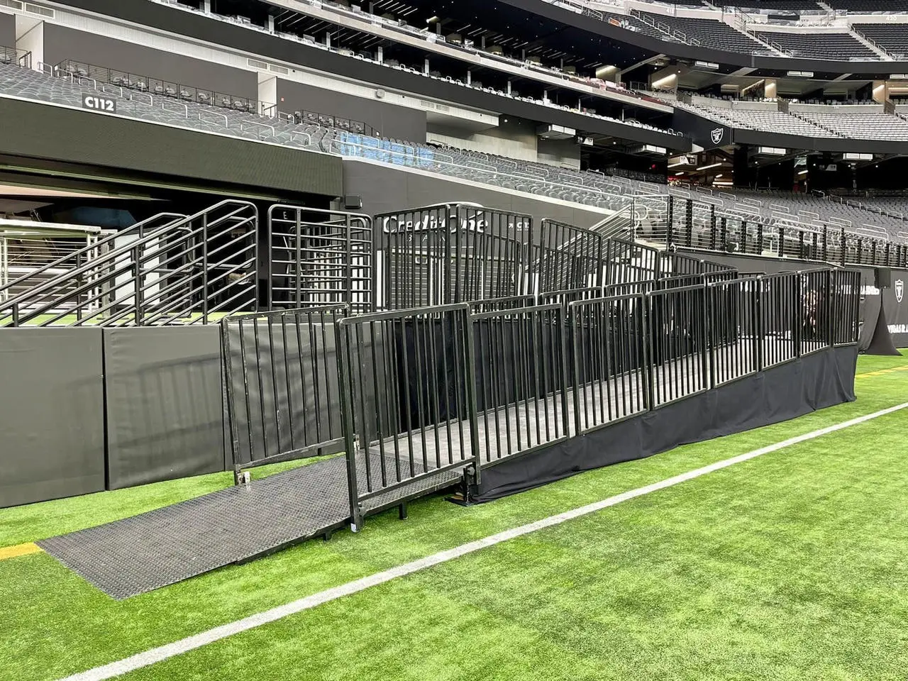 ADA Ramp Artificial Turf Field Allegiant Stadium Raiders Event Production Las Vegas